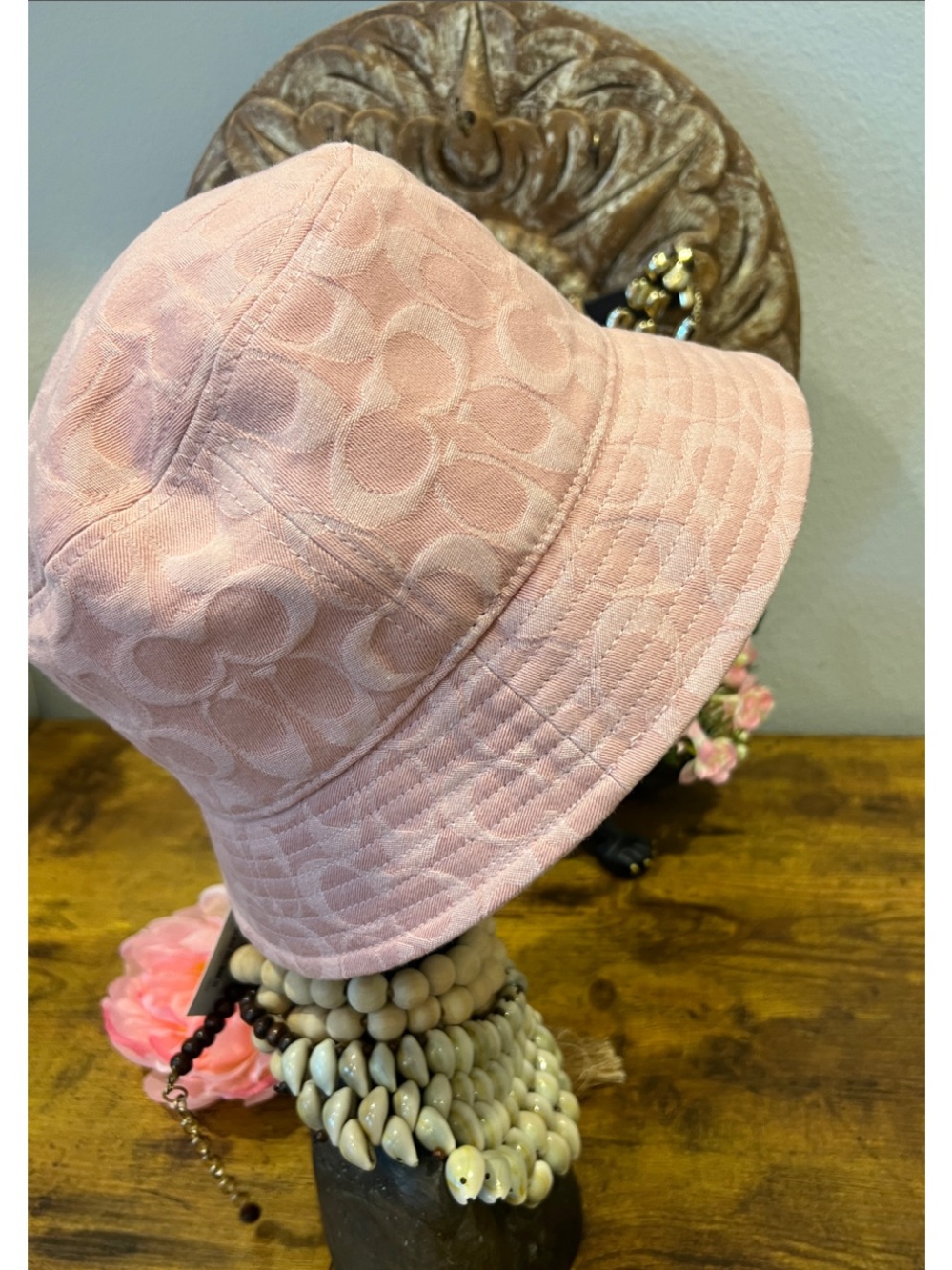 Classic Coach Signature Powder Pink Bucket Hat M/L New with Tags - Picture 4 of 8